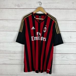 Adidas Black and Red Striped Jersey